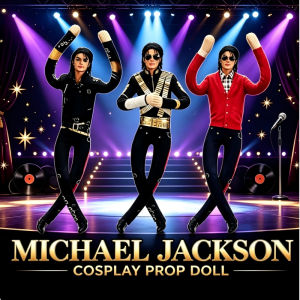 Bandai | ##¥Fast shipping Michael Jackson Cosplay Prop Doll Plush Stuffed Figure Dolls Room Decoration Abstract Joint Mobility Props Gift