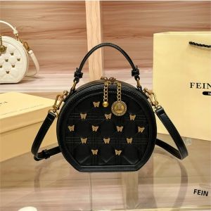 Túi Đeo Chéo Nữ Thời Trang Cao Cấp Họa Tiết Lưới Kim Cương Kiểu Dáng Tròn Nhỏ Sang Trọng Có Quai Xách Và Khóa Kéo