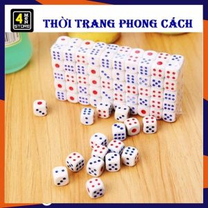 Bộ 10 Viên Xúc Xắc Lắc Xí Ngầu Nhựa 10 mm - SET 10 Viên Sí Ngầu Đồ Chơi Tài Xỉu Cờ Cá Ngựa Giải Trí Dạy Học Toán