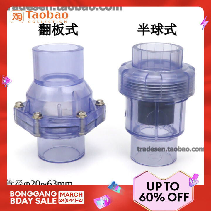 PVC Transparent Turning Plate Check Valve Hemisphere Check Valve UPVC