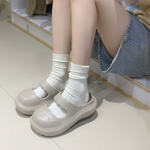 EVA Thick Heel Sandals Womens Summer Outdoor Anti-slip Half Slippers Beach Shoes Soft Bottom Slip-On Casual Flat Footwear