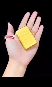 BẬT LỬA ZIPPO GAS ĐÁ HÌNH THỎI VÀNG G-23