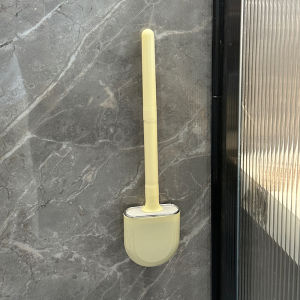 Silver Sweet Bathroom Toilet Brush Set Hanging Wall No Dead Angle round Base Special Toilet Brush Home Cleaning Tools