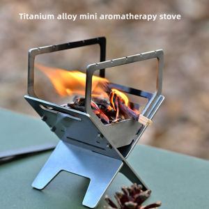Titanium Alloy Folding Portable Mini Alcohol Furnace Camping Incense Burner Wood Stove Multifunctional Aromatherapy Holder