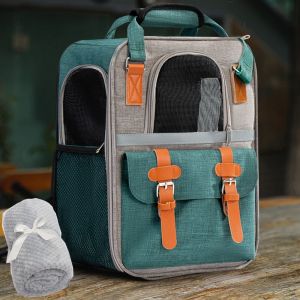 Double-Shoulder Dog Backpack Portable Pet Bag Teddy Cat Bag Breathable Large Capacity Traveling Bag for Dogs And Cats
