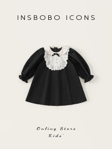 Princess Style Girls Dress Fashionable Autumn Wear Childrens Clothing Pure Cotton Long Sleeve A-Line Skirt Zipper Closure