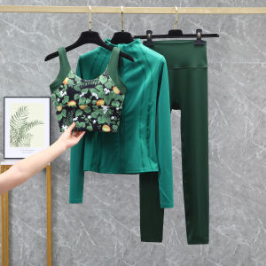 2025 New Womens Yoga Fitness Suit Set Colorful Print Running Professional Training Sportswear Long Pants Sleeveless Outfit