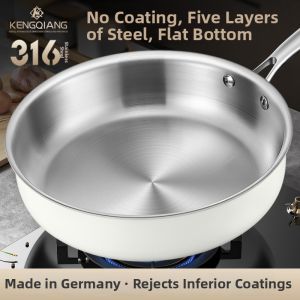 RONGCHUAN | Non-stick 316 Grade Stainless Steel Frying Pan