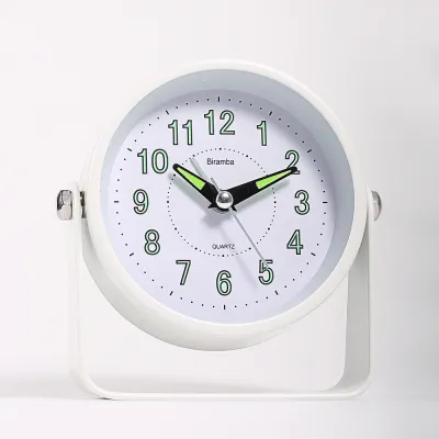 Biramba Mini Alarm Clock with Night Light Silent Sweeping Second Creative Bedside Fashionable Clock from Japan And Korea