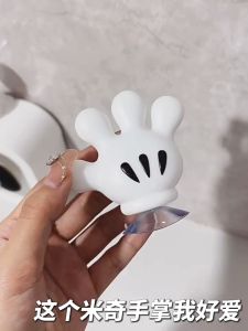 Wall mounted toothpaste squeezer and toothbrush holder Disney Mickey Hand Cartoon Palm Toothbrush Holders Wall Mounted Multifunctional Hook Bathroom Decoration