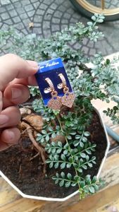 [ B1331 ] Bông Tai Nữ Hình Trái Tim Kiểu Vàng 18k Đẹp Đính Đá Moissanite