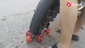 WD-0180 Electric Car Flat Tire Booster Motorcycle Stroller Tire Blowout Self-help Three-wheel trailer Moving Car Carrie Ratings 404