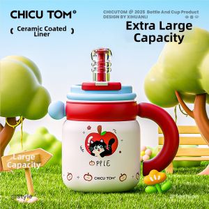 CHICU TOM | Straw Insulated Mug Female Office