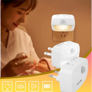 LED Night Light Motion Sensor EU US Plug Lamp Nightlights For Bathroom Bedroom Corridor Bedside Lighting Decorative Lights