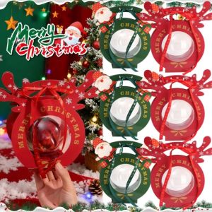 10PCS Portable Christmas Apple Candy Storage Box Xmas Eve Gift Packaging Boxes for Festival Party Kids Favor Decoration
