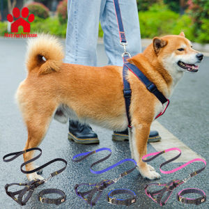 Pet Dog Harness With Leash＆Collar Dog Adjustable Leash Dog Collar High Quality Denim Nylon Leash