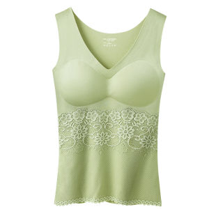 DREAM TIME | Thickened Fleece Womens Vest Warmth Seamless Underwear With Chest Pad Velvet Heating Indoor Wear Basic Shirt Autumn Clothes Winter