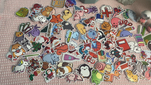 50PCS Tomato ins style and high appearance Korean graffiti sticker handbook water cup tablet creative DIY waterproof markless sticker
