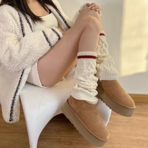 Stylish Snow Boot Sock Covers Comfortable to Wear Fashionable All Year round Womens Mid-Calf Socks Short Boots Combo
