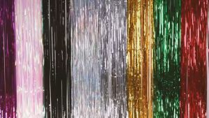 2 Meters Metalic Foil Curtain Backdrop Glitter Rain Silk Foil Fringe Curtains Sequin Wall Backdrops Curtain Birthday Background Decoration Party Decor Laser Curtains for Birthday Wedding Baby Shower Partyneeds Supplies