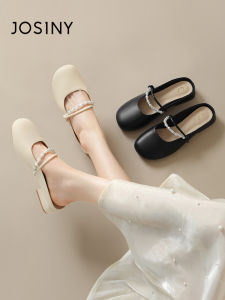 Josiny | New Outdoor Wearing Half Slipper Mary Jane Low Heel Soft Bottom
