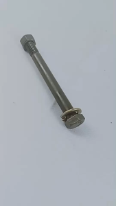 04078 น็อต 3/8×4 นิ้ว (3หุน) น็อตดำ+น็อตตัวเมีย+แหวนสปริง เหล็กอย่างดี