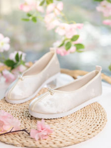 Giày Vải Phong Cách Cổ Điển Dành Cho Nữ Giày Đế Bằng Đầu Tròn Thêu Hoa Giày Truyền Thống Trung Hoa Giày Hanfu