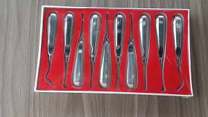 PIORPOY10Pcs/Set Dental Elevator Tooth Extracting Forceps Stainless Steel Orthodontic Root Elevator Head Curved Extraction Tools