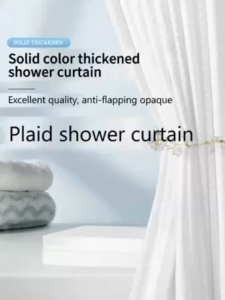 BOBO 120cm/180cm Shower Curtain Waterproof with Rod  Waffle Bathroom Shower Curtains Makapal Washable Cloth