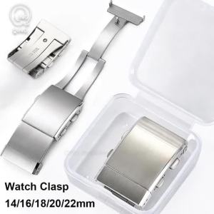 14mm 16mm 18mm 20mm 22mm Solid Stainless Steel Folding Watches Clasps with Box Luxury Brushed Extendable Adjustable Watch Clasps