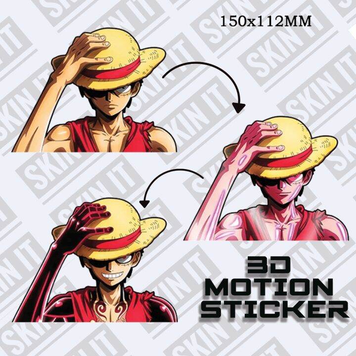 3D Motion Anime Sticker Peeker Monkey D. Luffy One piece gear