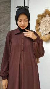KV.GROSIR Brinaa Midi Dress Knit Premium Halus Dress Wanita Kekinian Viral Termurah | Dress Remaja Knit Rib Polos Simple