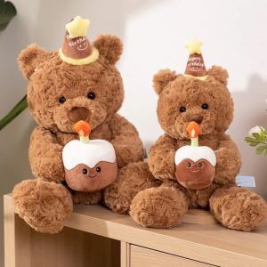 Cake Bear Plush Doll Lovely Toys Decorative Ornaments Cute Stuffed Toy for Kids Room Bedroom Decor Favor Birthday Gift