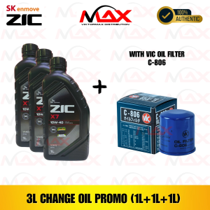 SK-ZIC 3 Liters X7 10W40 For GASOLINE Engine with C-806 Vic Oil Filter Bundle
