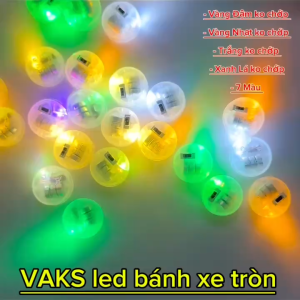 Combo 3 cái Đèn LED mini - Bánh xe tròn phát sáng nhiều màu sắc _pin có sẵn trong đèn