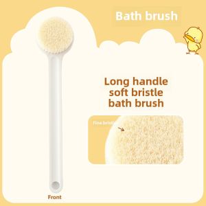 Soft Bristle Bath Brush Long Handle Powerful Non-Insistent Bath Massage Tool for Home Use Children Couples Personal Care