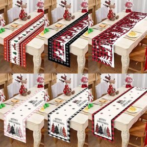 Christmas Table Runner Merry Christmas Decorations For Home 2025 Cristmas Table Flag Cover Navidad Noel Gift New Year Tablecloth