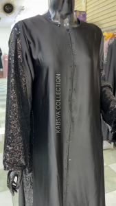 ABAYA KONCER MEWAH BAMBOO SILK RAHMAH / Abaya Elegan Gamis Hitam Kaftan / Abaya Elegan Bahan Satin