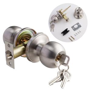 Three-bar Spherical Lock Universal Door Handle Knobs Bathroom Entrance Locks Accessories Bedroom Living Room Lock With Keys Door