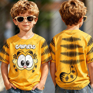 52TOYS | Summer New Cartoon Garfield Print T-shirts For Adult/Kids Casual O-neck Short Sleeve Cute Tees Garfield Tshirt Children Tops