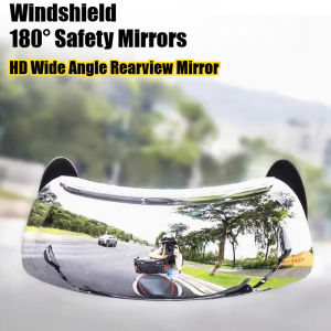 180° NO Blind Spot Motorcycle Windshield Wide Angle Rearview Mirror Clear Parabolic HD Convex Mirror Mirror Part Tools Stickable
