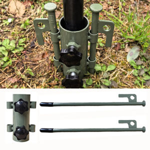 Outdoor Camping Canopy POLE FIXED Tube เต็นท์ปรับ Canopy ผู้ถือเสริม WIND PROOF กันสาดผู้ถือ Rod และ Stake NAIL