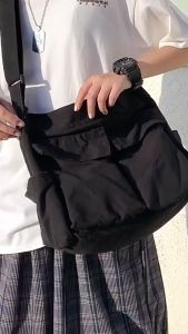 Tas Selempang Wanita Motif Polos Bahan Canvas Totebag Korean Style Multifungsi -LW-6