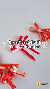 Bros Merah Putih Polos & Ketupat | Aksesoris Hijab Kemerdekaan | Hiasan Hari Pahlawan