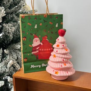 Modern Minimalist Ceramic Apple Head Christmas Tree Atmosphere Light Desktop Decoration Creative Gift Festive Decoration