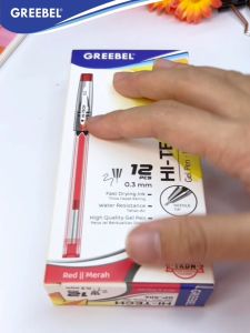 GREEBEL PULPEN GEL / Gel Pen Gp-506 Hi-tech Merah 0.3 (6PCS/SET) / Ballpen Gel Ballpoint Bolpen Bolpoin Pena Gel