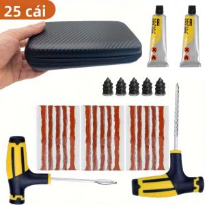 Bộ Dụng Cụ Sửa Chữa Đa Năng Cho Mọi Loại Xe Với 5 Ốc Vít Tự Khoan Bộ Vá Lốp Xe Di Động Miếng Vá Cao Su Xi Măng Cho Xe Đạp Xe Máy