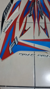 Stiker Striping Honda Vario Techno 125 2013 Putih Merah Lis Body Standar Berkualitas Original