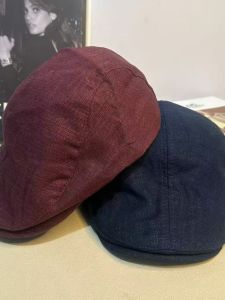 หมวกกันน็อคผ้าฝ้ายลินินสไตล์เกาหลีสำหรับผู้หญิงในช่วงฤดูใบไม้ผลิและฤดูร้อน หมวกทรงปากเป็ดแบบลำลองที่ทำให้ใบหน้าดูเล็กลง หมวกทรงเข้าสู่ศตวรรษ