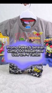 S2M - Set Setelan Anak Harian Paket 5 Pcs - Usia 04 -  4 Tahun